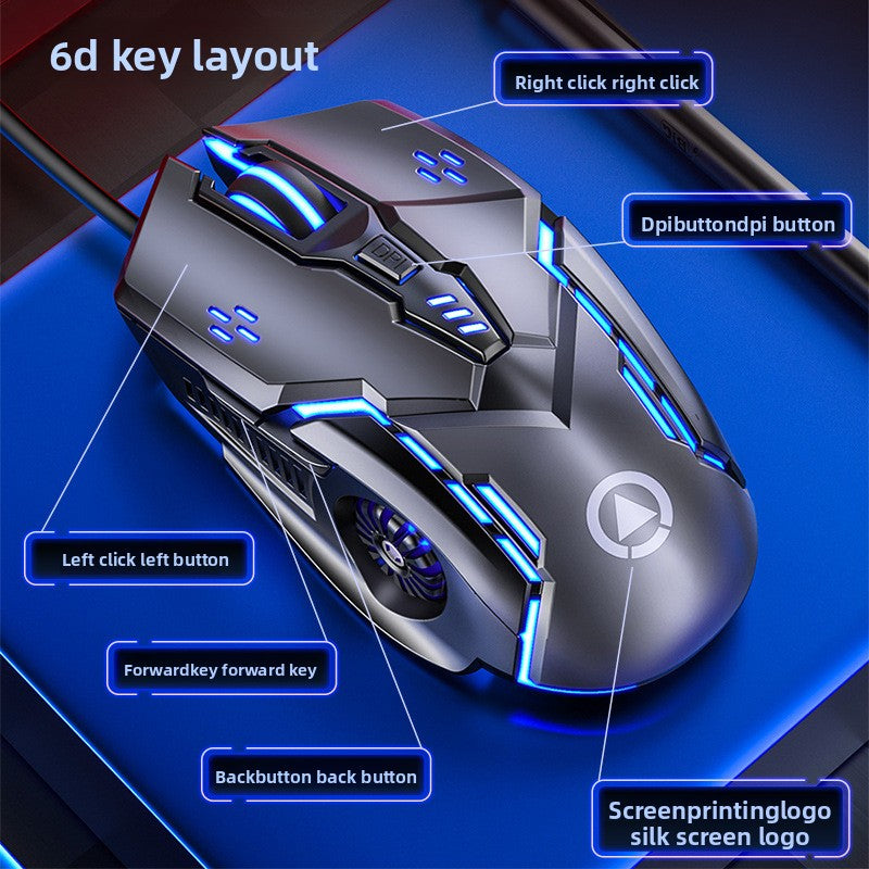 Raton Gaming RGB con Cable y Diseno Ergonomico para PC y Portatil