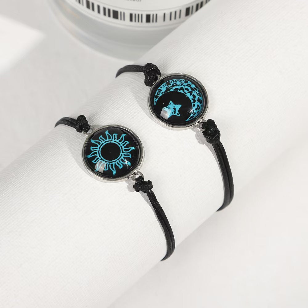 Pulseras de Pareja Yin Yang Luminosas que Brillan en la Oscuridad