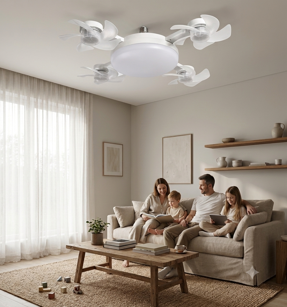 Ventilador de Techo con Luz LED Integrada — Diseño Moderno y Multifunción