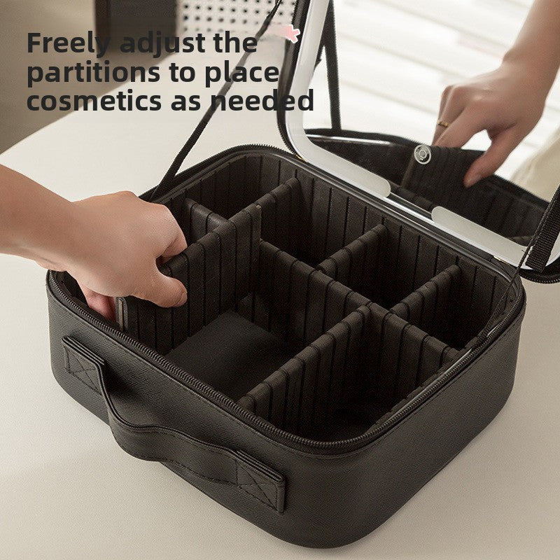 Neceser con Espejo LED Iluminado para Maquillaje y Viaje