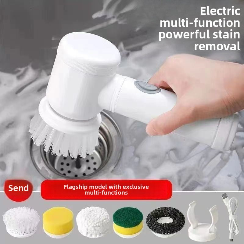 Cepillo Electrico Desengrasante para Ollas, Bano y Superficies del Hogar