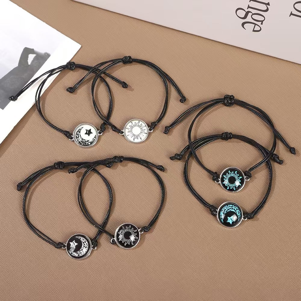 Pulseras de Pareja Yin Yang Luminosas que Brillan en la Oscuridad