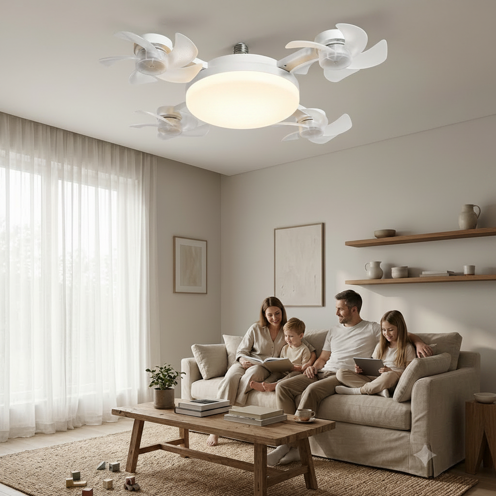 Ventilador de Techo con Luz LED Integrada — Diseño Moderno y Multifunción